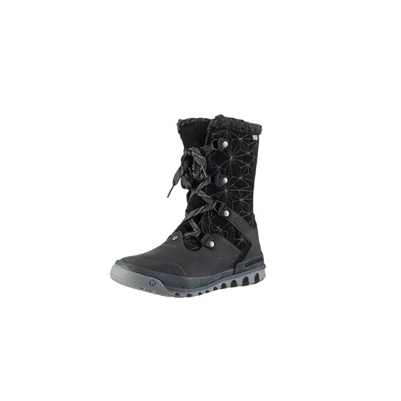 NWOB Women Mid Calf Merrell Silverspun Lace Up Waterproof Winter Boots Sz7.5Blk - Picture 1 of 10